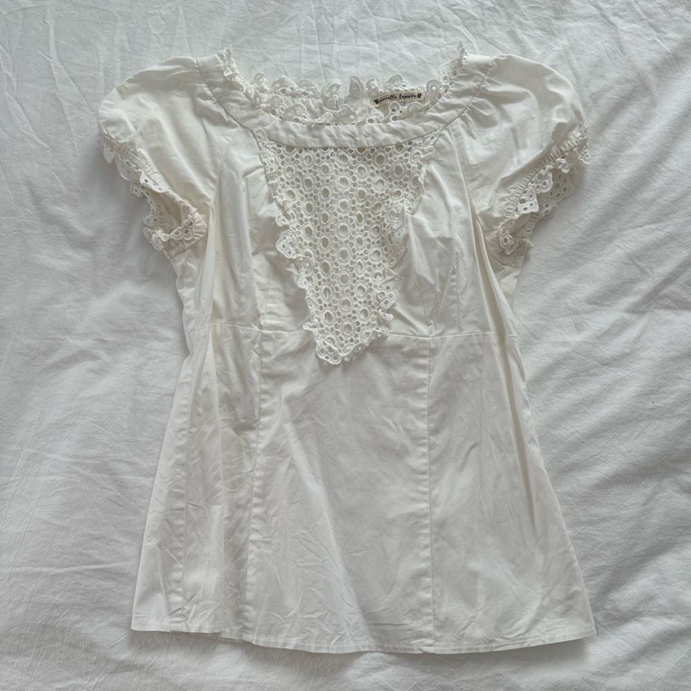 Vintage 90's lace embroidery blouse | Nanette Lepore